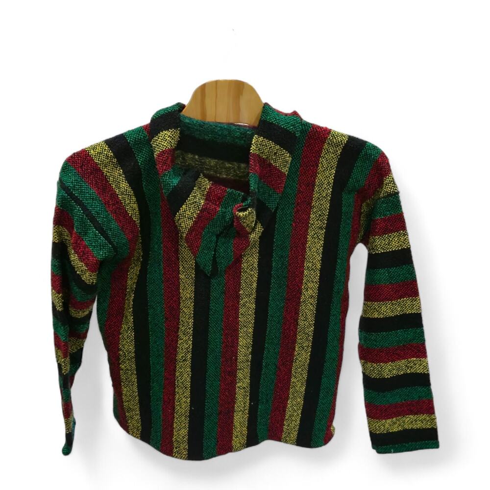 Artesanias Hoodie Pullover Poncho Drug Rug XL - Made in Mexico - Preowned